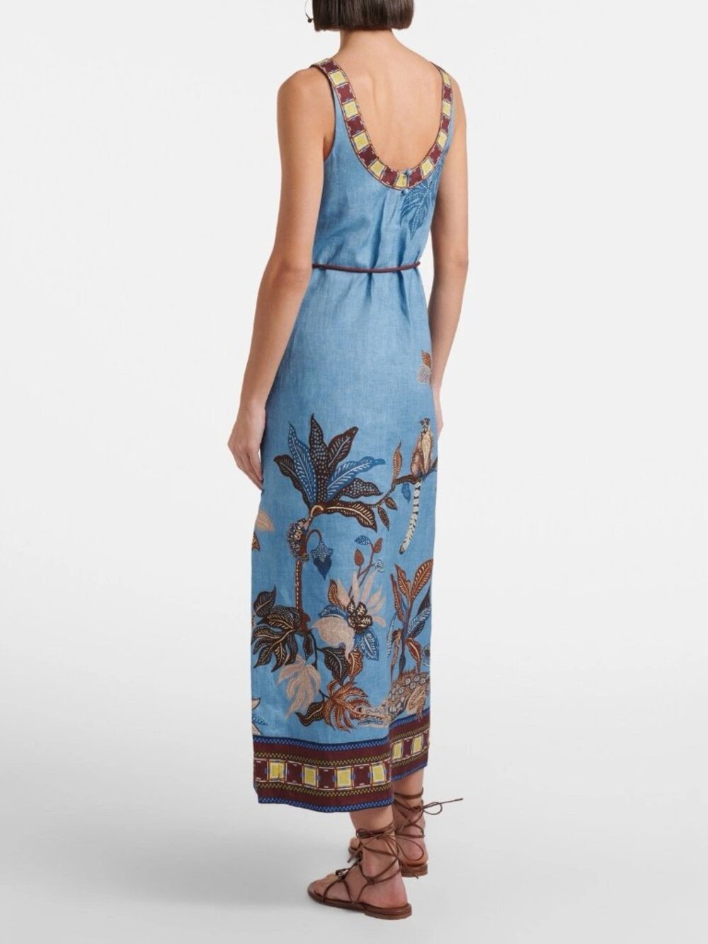 alemais Georgie printed linen midi dress $ 580 Size US 2 AU 6 - Picture 2 of 5